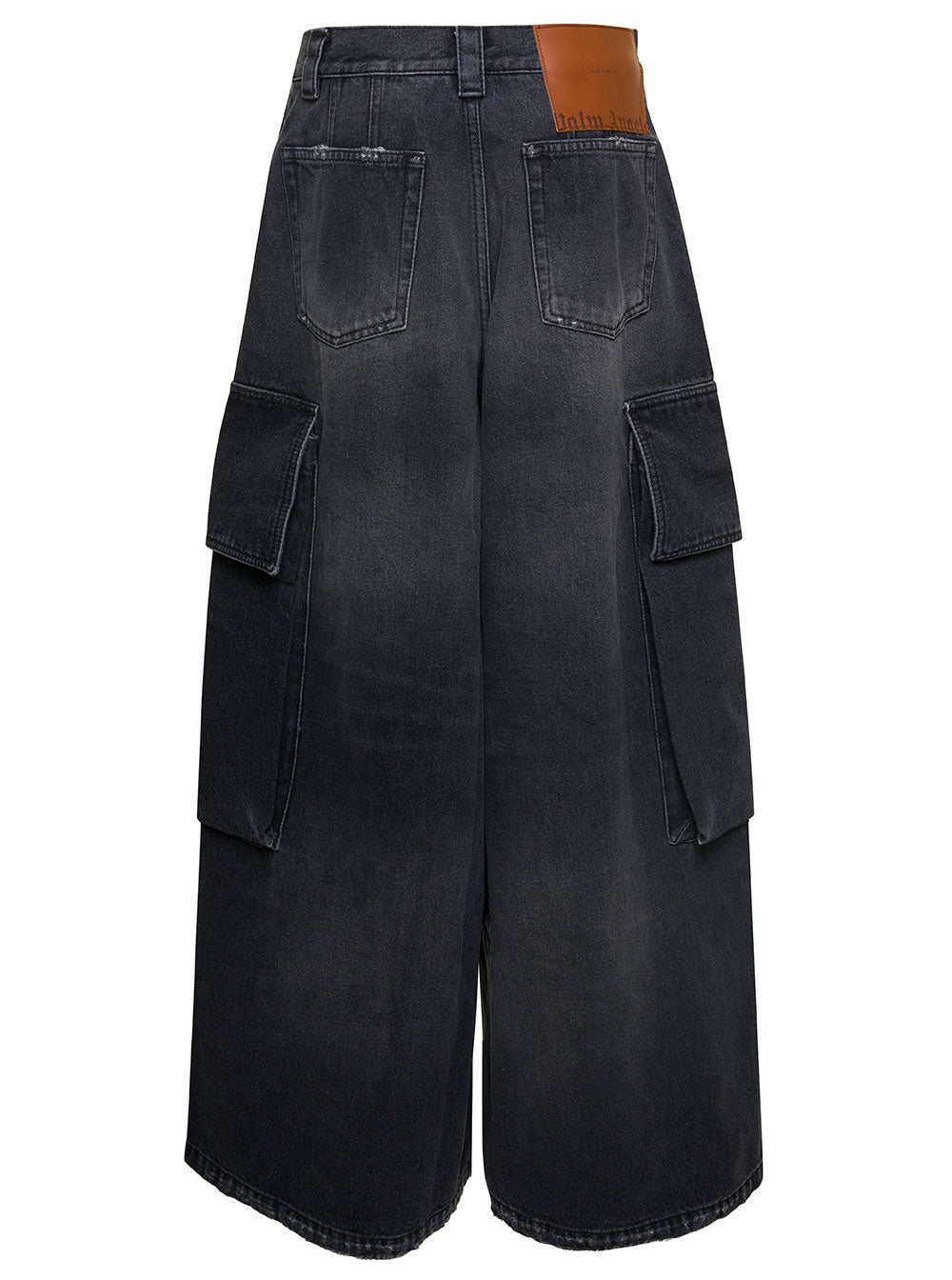Palm Angels Women Bw Wide Denim Parachute PALM ANGELS