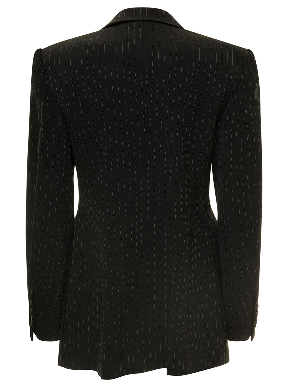 Balenciaga Women 'Hourglass' Black Pinstripe Single-Breasted Jacket In Stretch Wool Woman BALENCIAGA