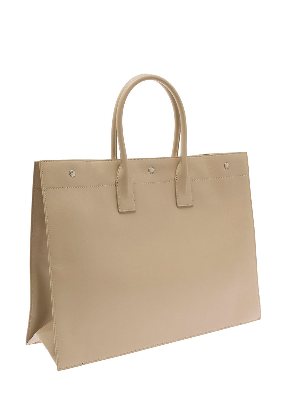 Saint Laurent Men Rive Gauche Large Tote Bag In Beige Leather Man SAINT LAURENT