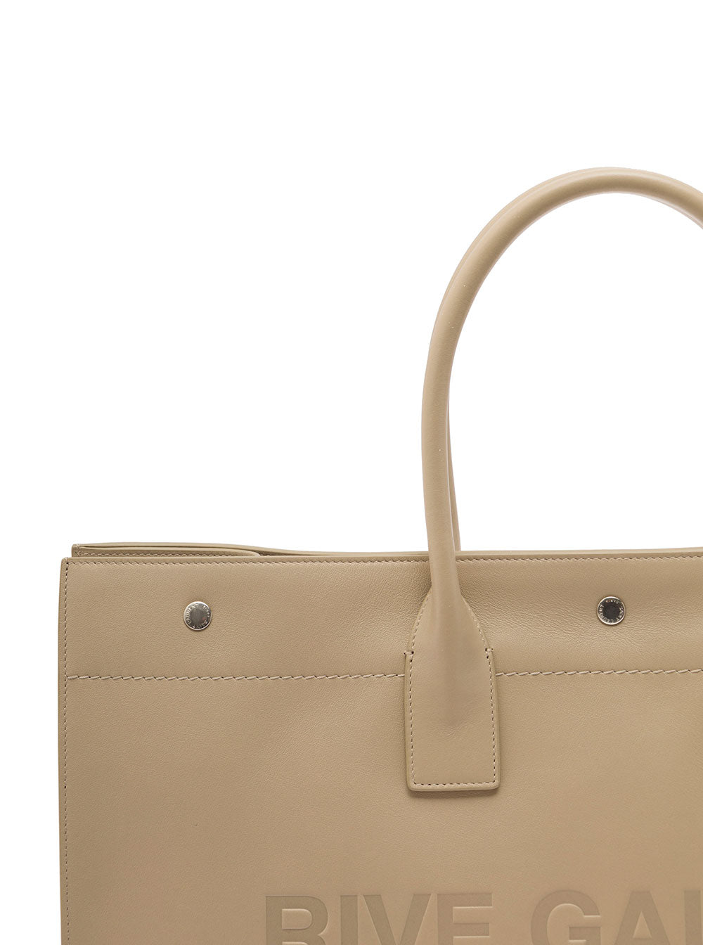 Saint Laurent Men Rive Gauche Large Tote Bag In Beige Leather Man SAINT LAURENT