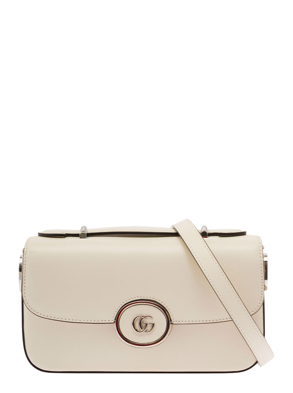 Gucci Women 'Petite Gg' Mini White Shoulder Bag With Double G Detail In Leather Woman GUCCI