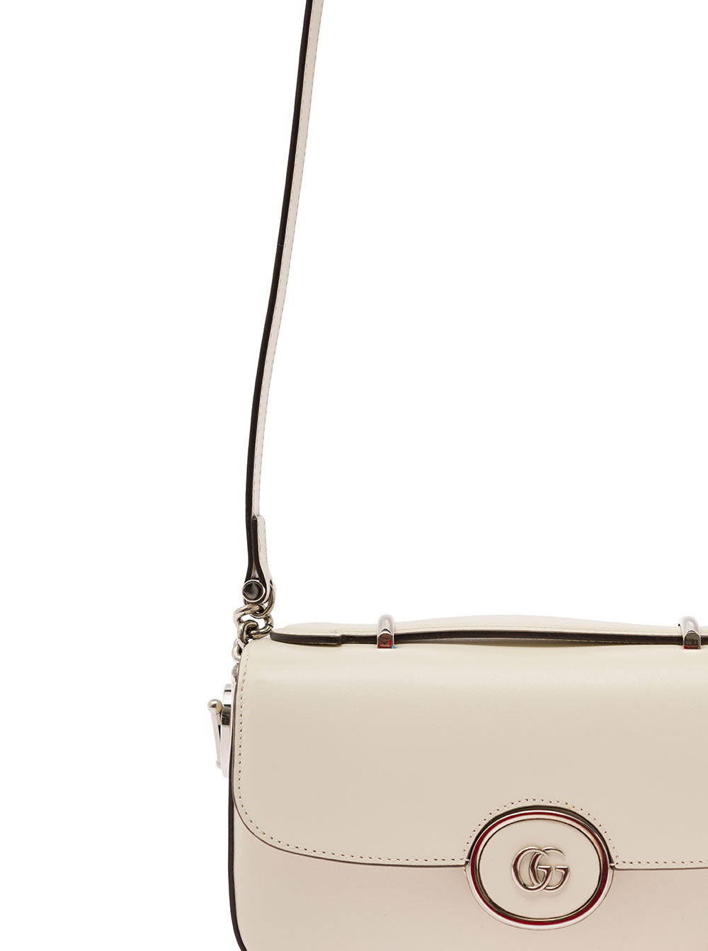 Gucci Women 'Petite Gg' Mini White Shoulder Bag With Double G Detail In Leather Woman GUCCI