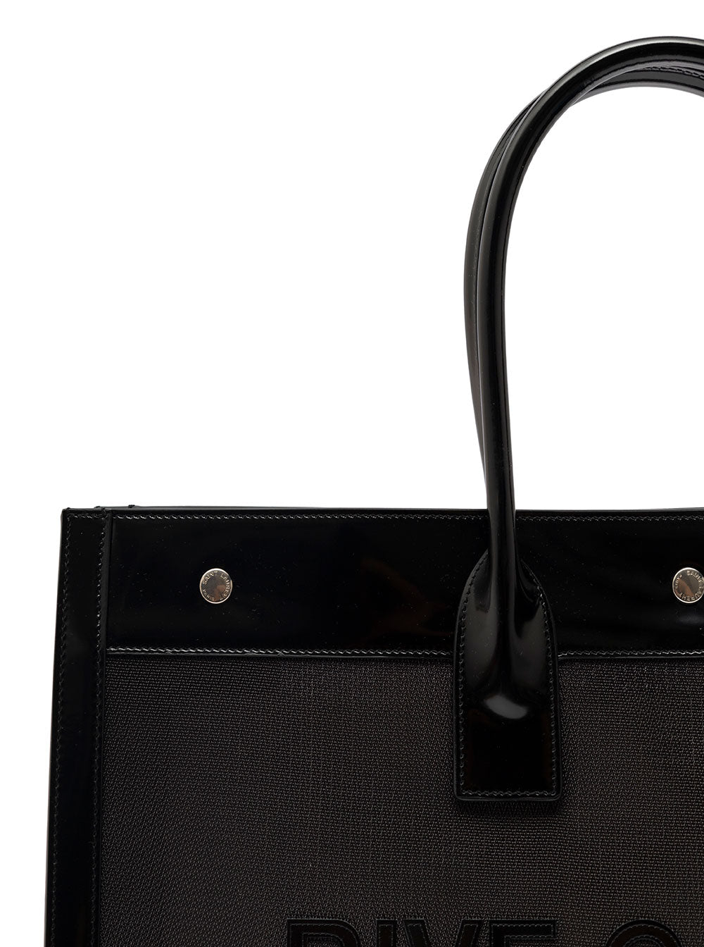 Saint Laurent Women Black Tote Bag With Tonal Rive Gauche Logo In Raphia Woman SAINT LAURENT