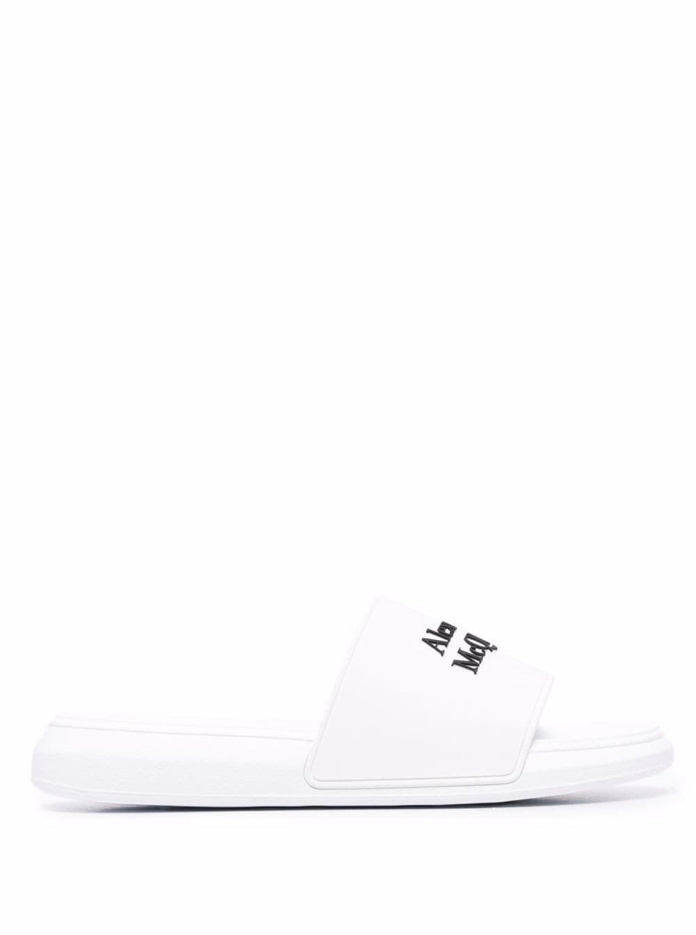 Alexander Mcqueen Men White Logo Pool Slides In Rubber ALEXANDER MCQUEEN