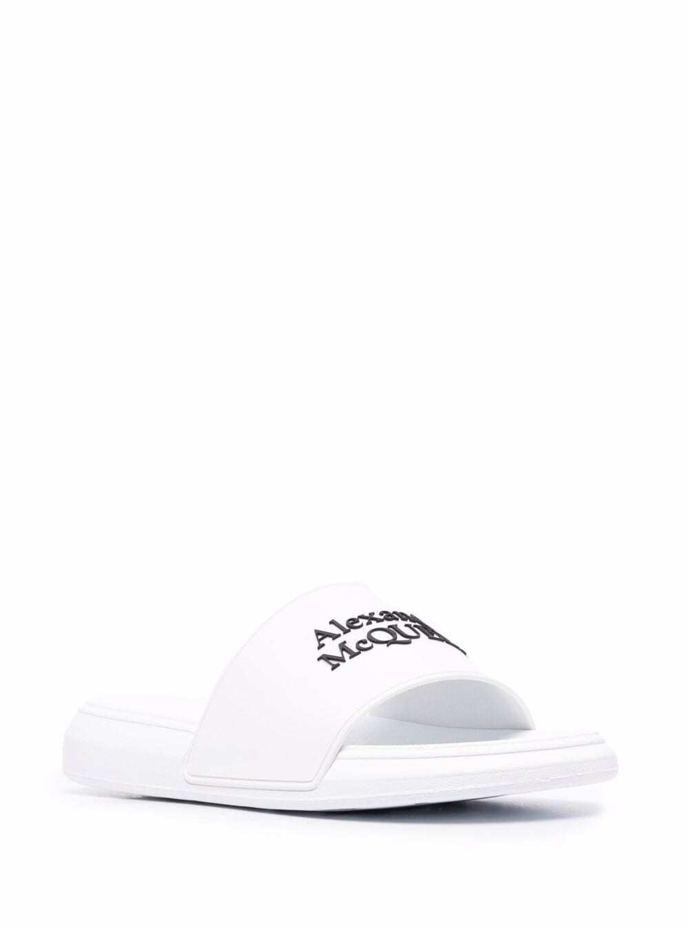 Alexander Mcqueen Men White Logo Pool Slides In Rubber ALEXANDER MCQUEEN