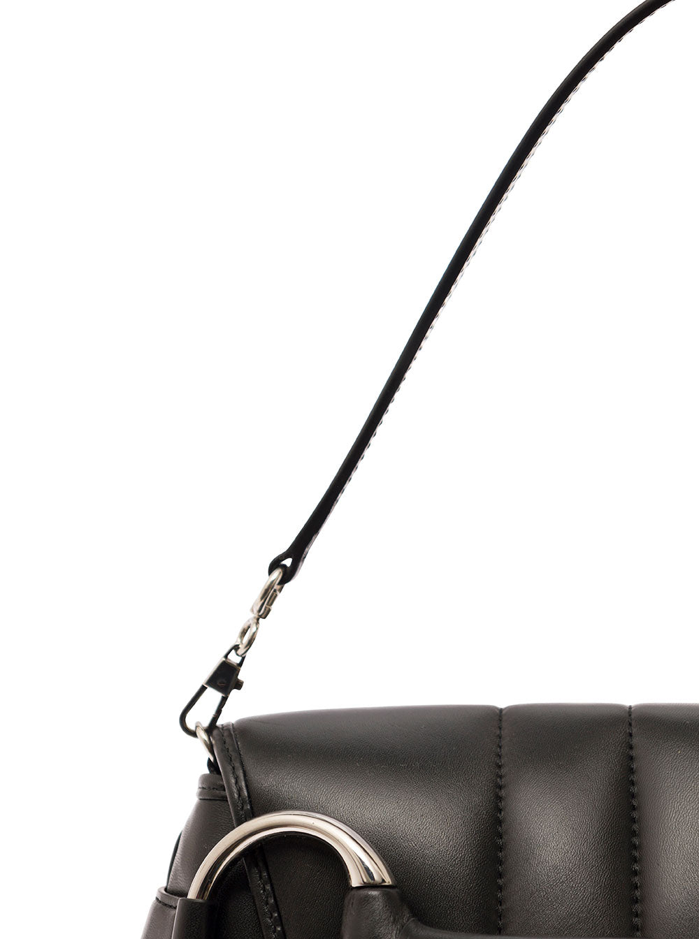 Gucci Women 'Medium Gucci Horsebit' Black Shoulder Bag With Maxi Horsebit In Leather Woman GUCCI