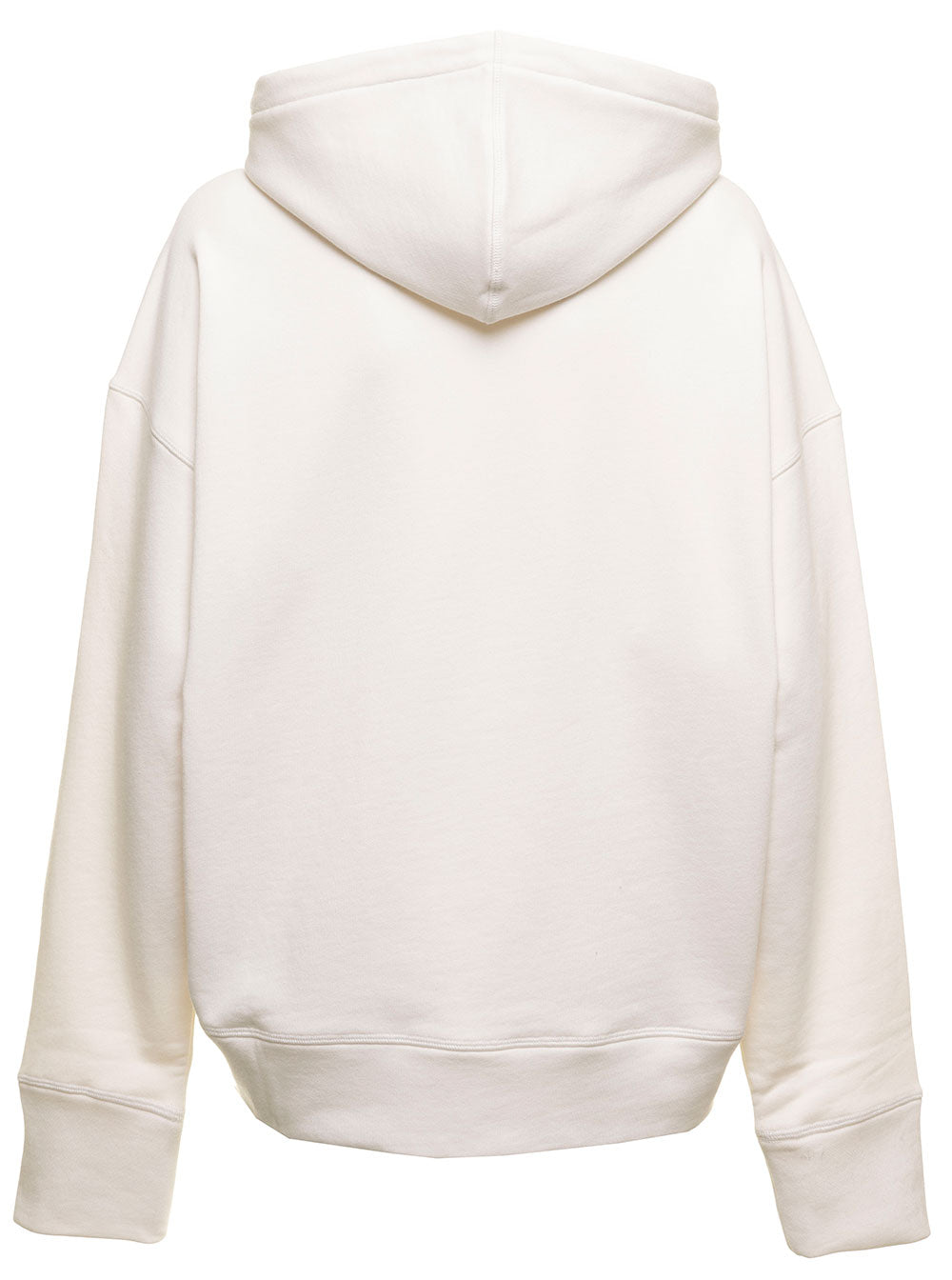 Jil Sander Women Jil Sander Woman's White Cotton Hoodie With Logo Print JIL SANDER