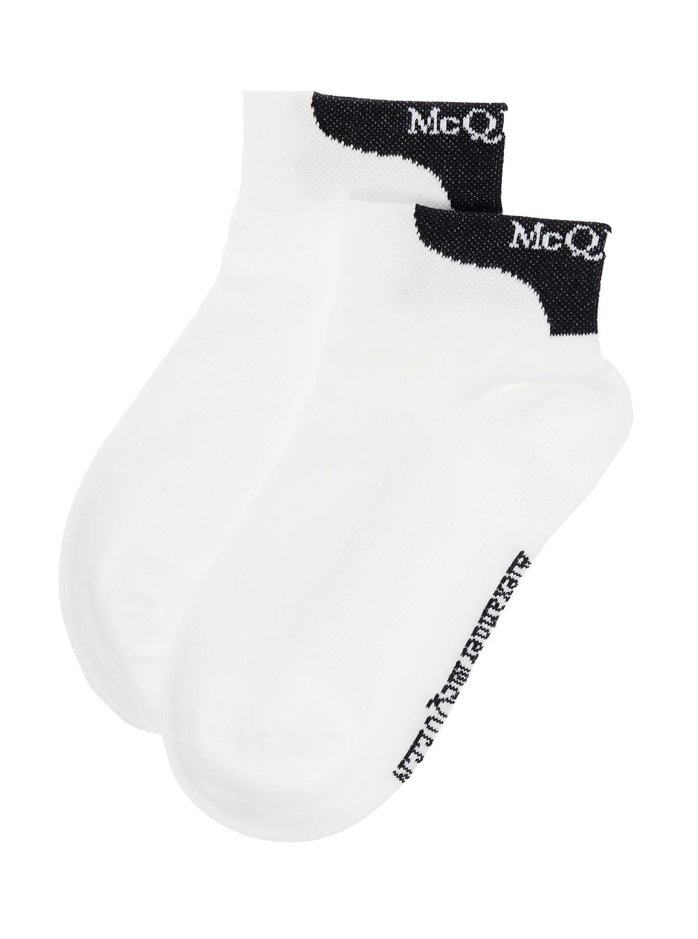 Alexander Mcqueen Women Alexander Mcqueen Woman's White Cotton Socks With Logo ALEXANDER MCQUEEN