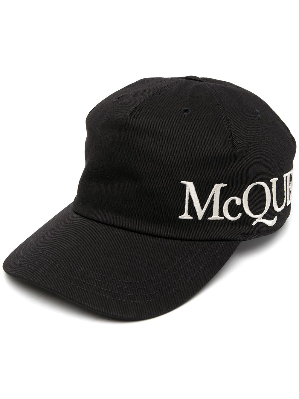 Alexander Mcqueen Men Oversize Black Jersey  Hat With  Logo Alexander Mcqueen Man ALEXANDER MCQUEEN