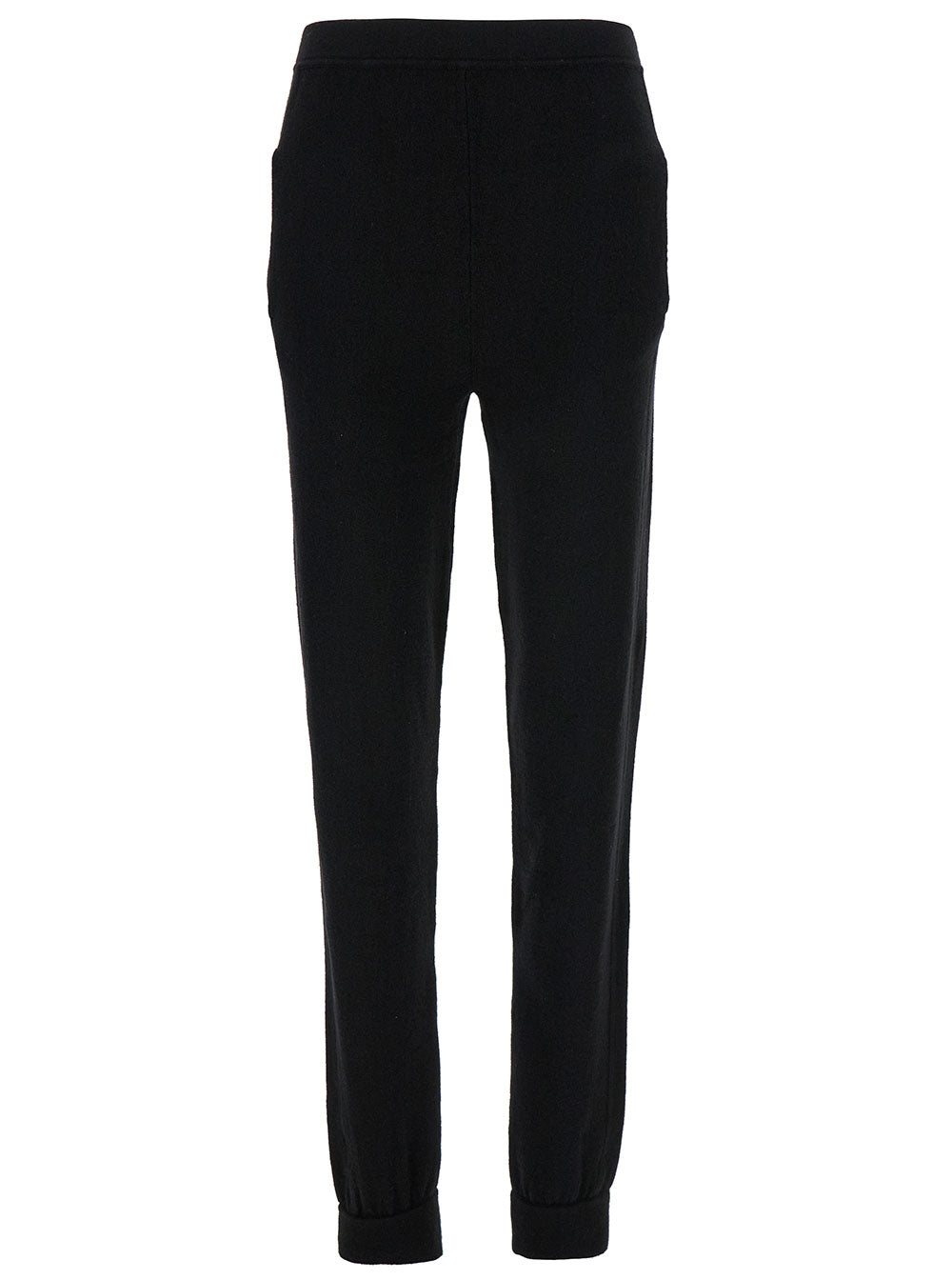 Saint Laurent Women Black High-Waisted Leggings With Pockets In Cashmere Woman SAINT LAURENT