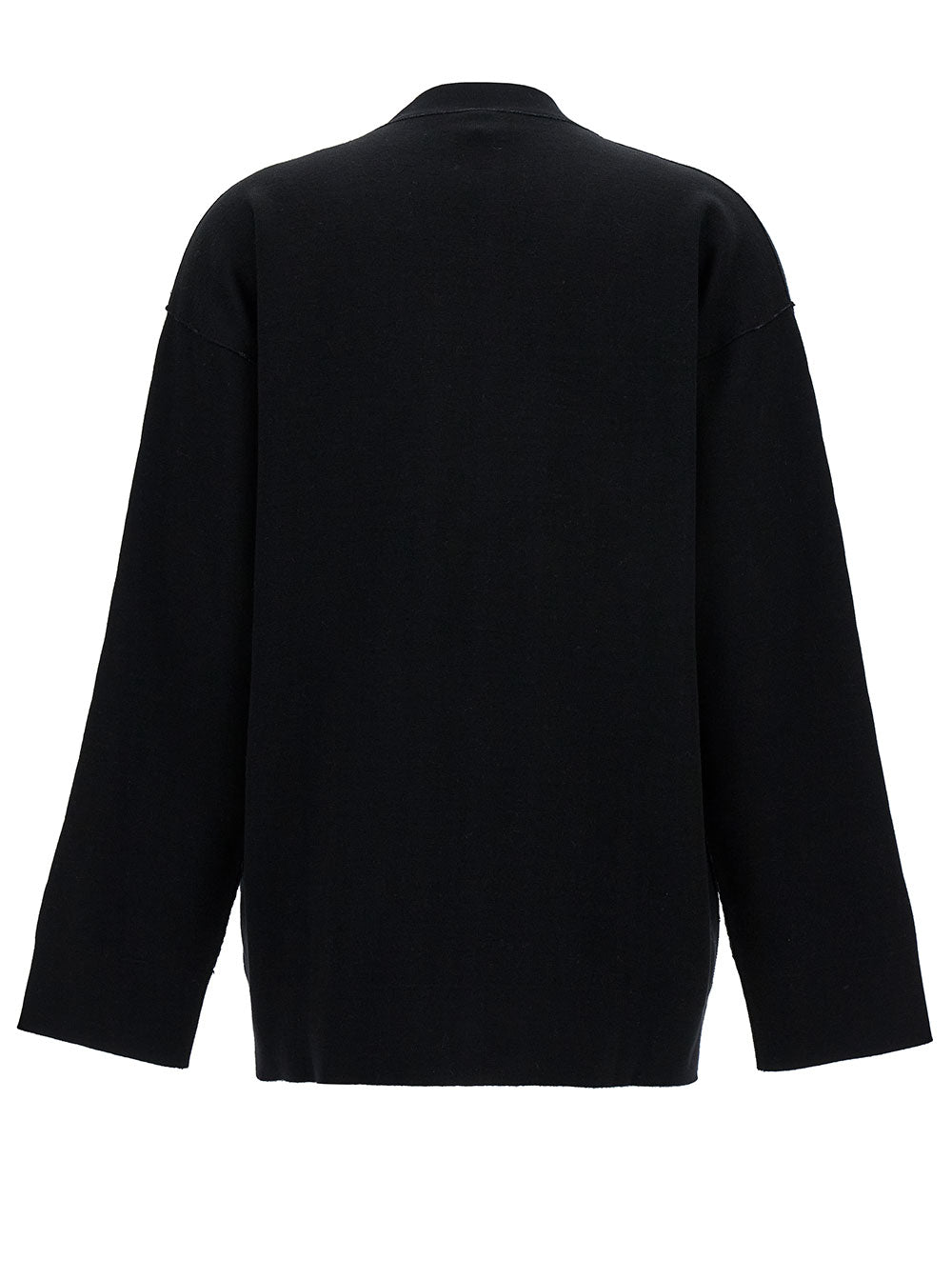 Fendi Women Black Reversible Cardigan With Jacquard Ff Motif In Knit Woman FENDI
