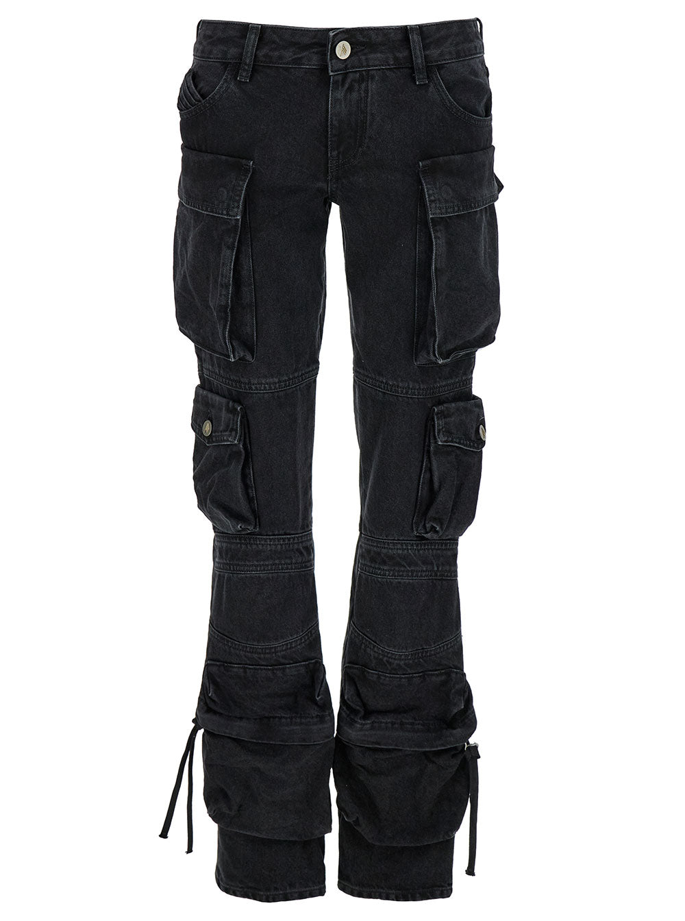 The Attico Women 'Essie' Black Fitted Jeans With Cargo Pockets In Denim Woman THE ATTICO