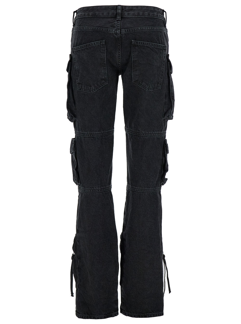The Attico Women 'Essie' Black Fitted Jeans With Cargo Pockets In Denim Woman THE ATTICO