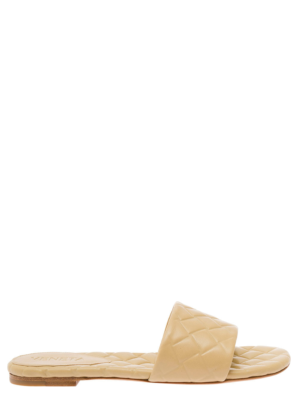 Bottega Veneta Women 'Slide Amy' Beige Sandals With Intreccio Motif In Leather Woman BOTTEGA VENETA