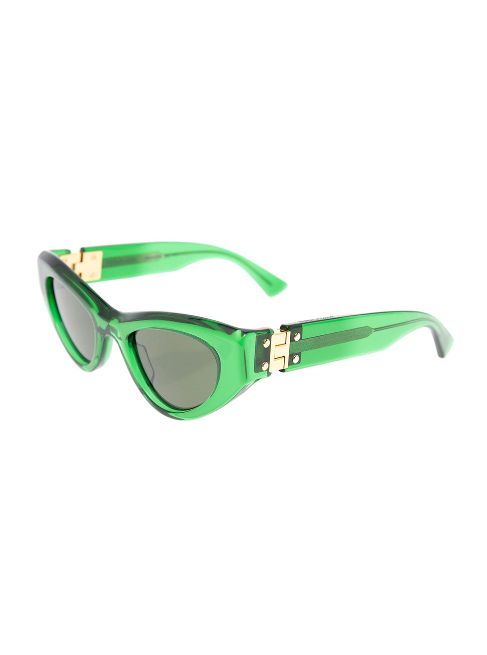 Bottega Veneta Women Bottega Veneta Woman's Angle Cat Eye Green Acetate  Sunglasses BOTTEGA VENETA