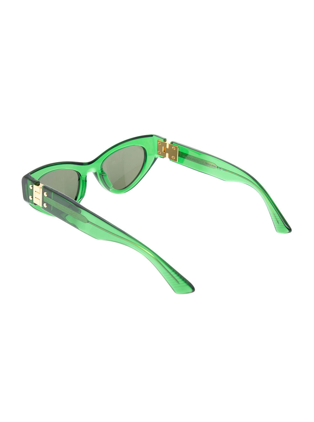 Bottega Veneta Women Bottega Veneta Woman's Angle Cat Eye Green Acetate  Sunglasses BOTTEGA VENETA