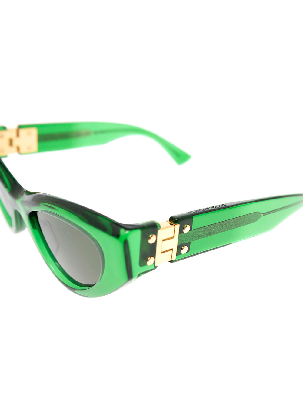 Bottega Veneta Women Bottega Veneta Woman's Angle Cat Eye Green Acetate  Sunglasses BOTTEGA VENETA