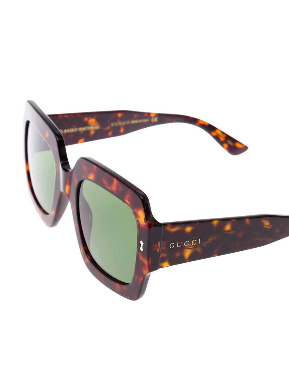 Gucci Women Gucci Woman's Tortoise Brown Acetate Square Sunglasses GUCCI