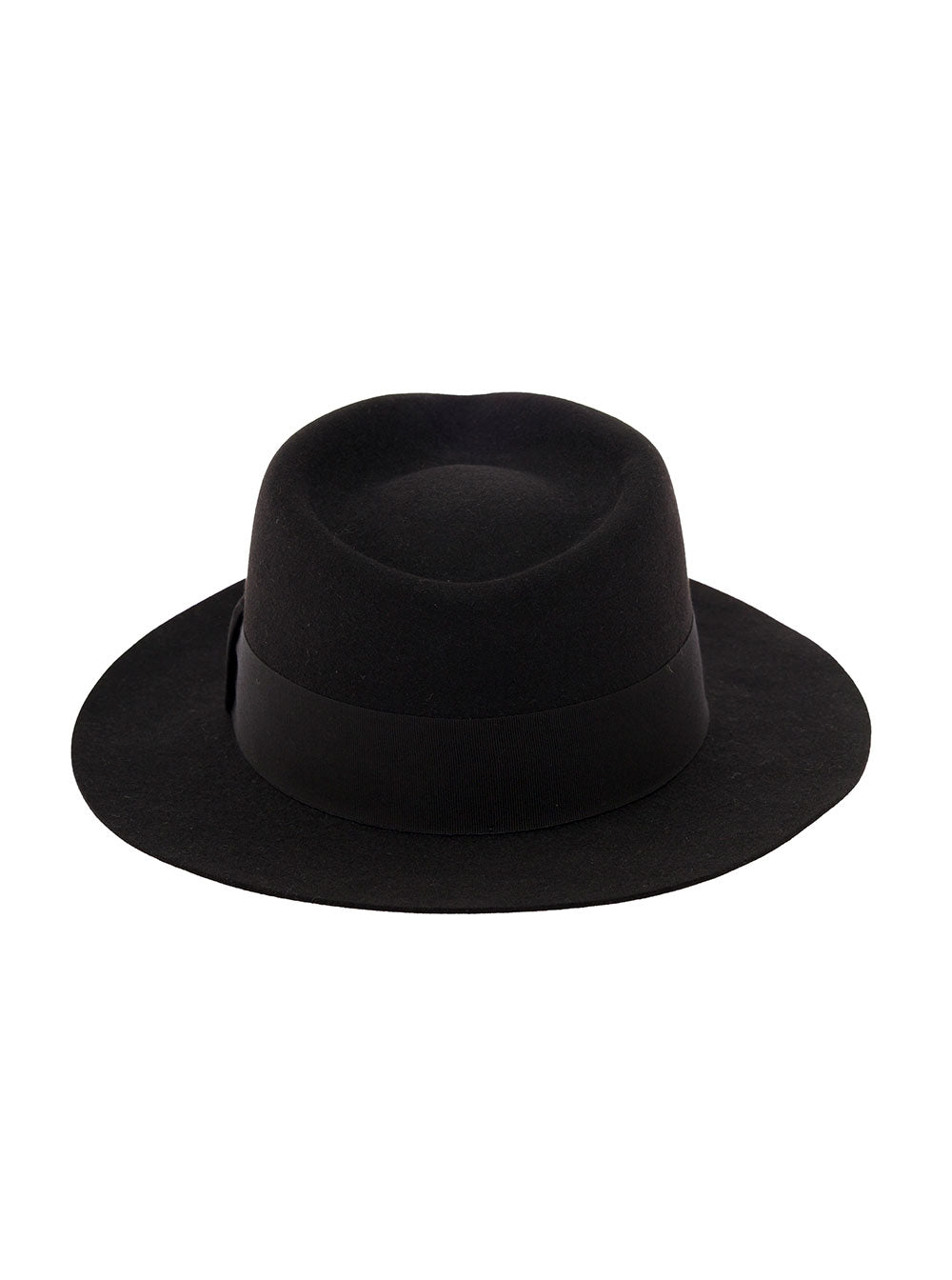 Saint Laurent Women Black Fedora Hat With Engraved Logo In Felt Woman SAINT LAURENT