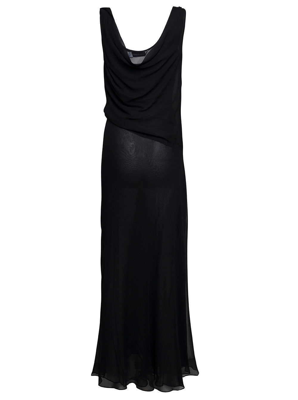 Christopher Esber Women Long Black Relaxed Dress With Draped Neckline In Silk Woman CHRISTOPHER ESBER