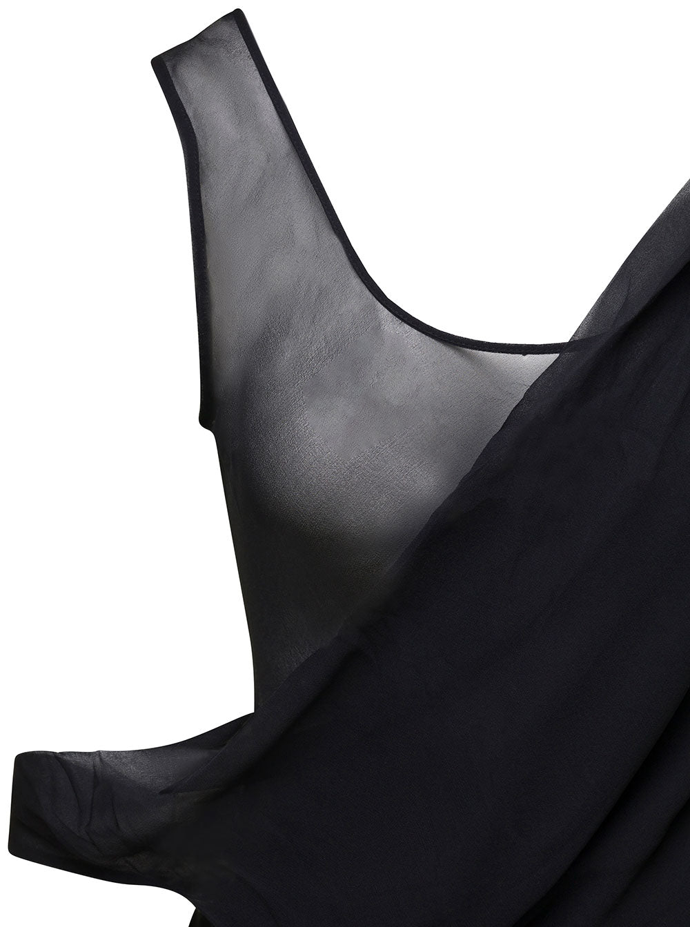 Christopher Esber Women Long Black Relaxed Dress With Draped Neckline In Silk Woman CHRISTOPHER ESBER