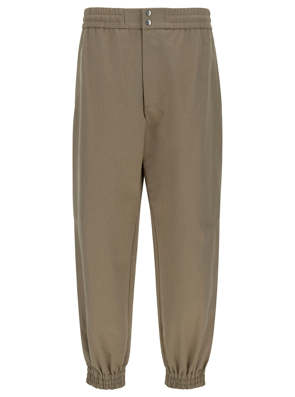 Alexander Mcqueen Men Beige Cargo Pants With Elastic Waistband In Cotton Man ALEXANDER MCQUEEN