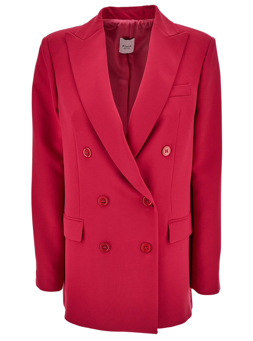 Leplain Women Fuchsia Double-Breasted Jacket With Peaked Revers And Tonal Buttons In Stretch Fabric Woman LEPLAIN