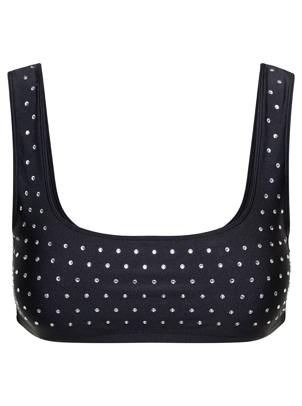 The Andamane Women Black Sports Bra With Crystals In Polyammide Woman THE ANDAMANE