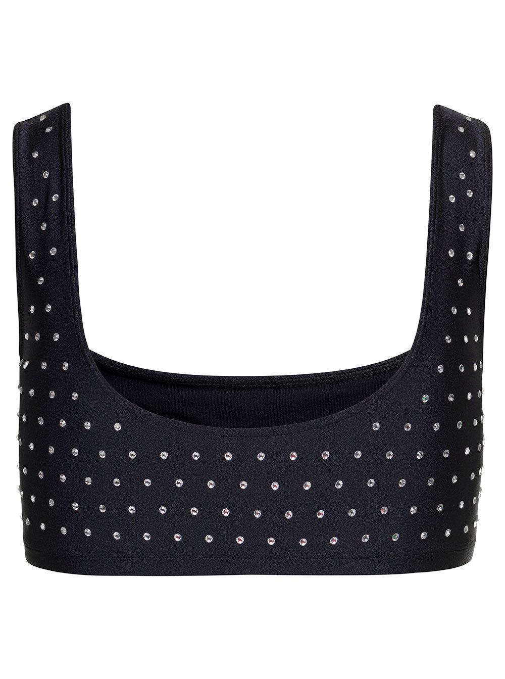 The Andamane Women Black Sports Bra With Crystals In Polyammide Woman THE ANDAMANE