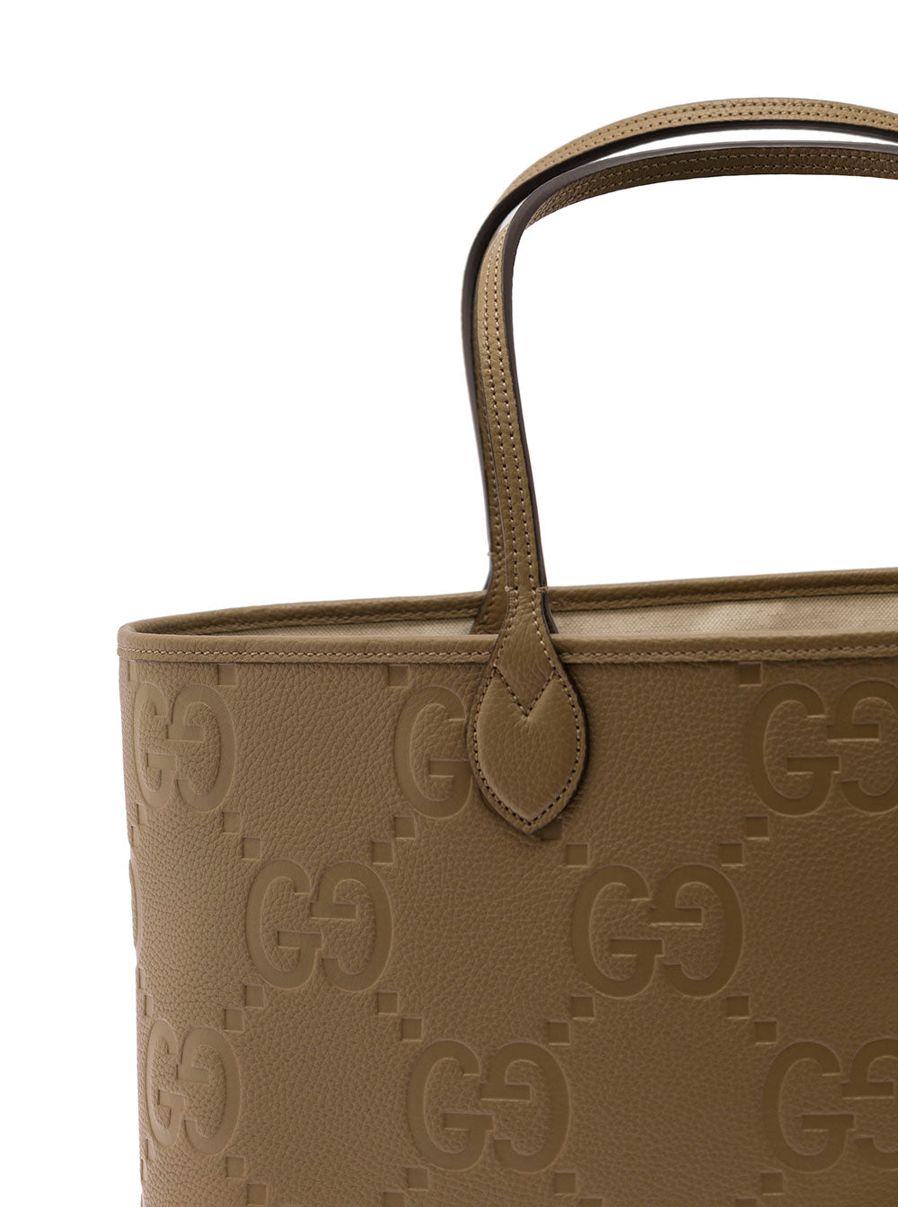 Gucci Men 'Jumbo' Beige Handbag With All-Over Logo In Leather Man GUCCI