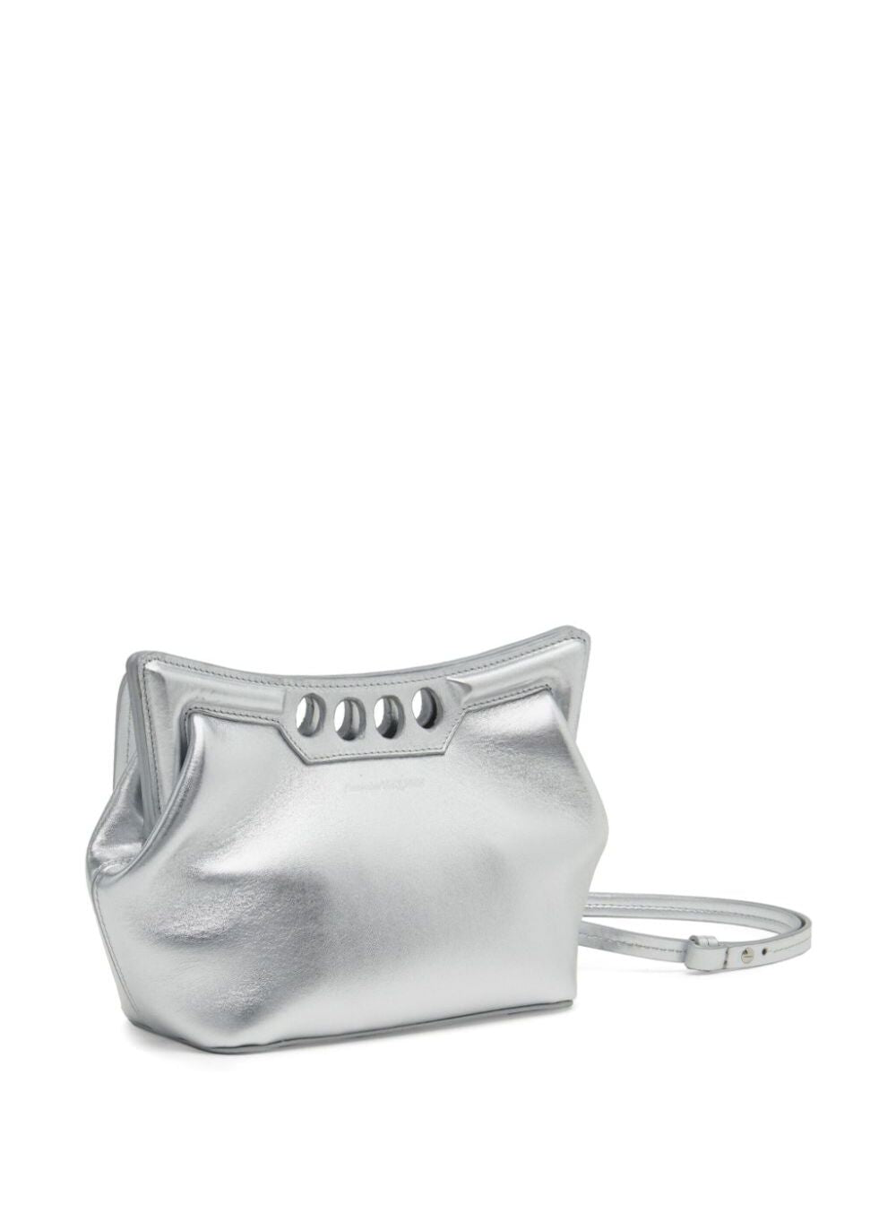 Alexander Mcqueen Women 'Peak Mini' Silver Handbag In Leather Woman ALEXANDER MCQUEEN