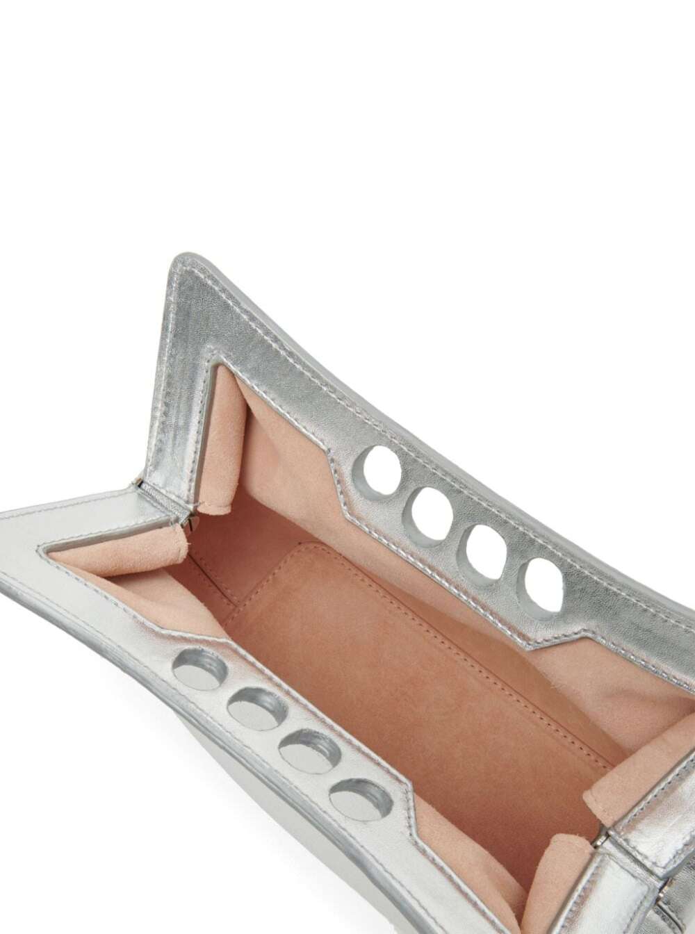 Alexander Mcqueen Women 'Peak Mini' Silver Handbag In Leather Woman ALEXANDER MCQUEEN