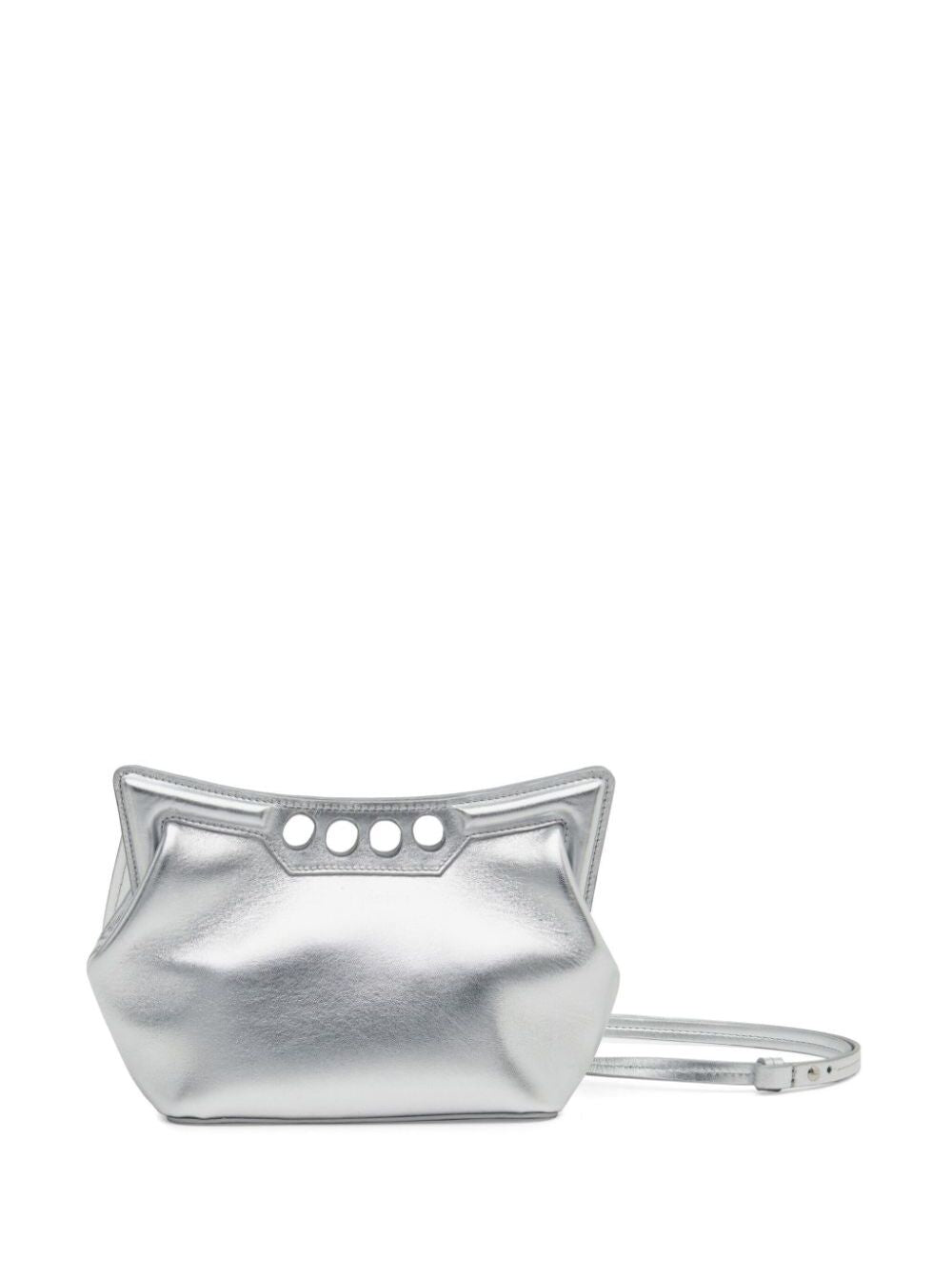 Alexander Mcqueen Women 'Peak Mini' Silver Handbag In Leather Woman ALEXANDER MCQUEEN