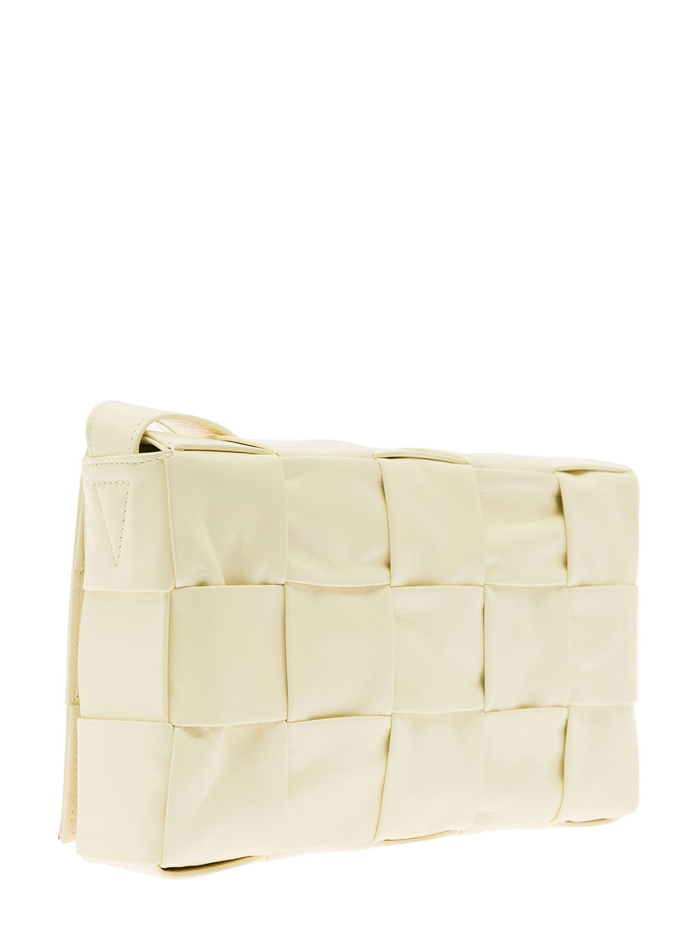 Bottega Veneta Men 'Candy Cassette' White Mini Shoulder Bag Intreccio Design In Leather Man BOTTEGA VENETA