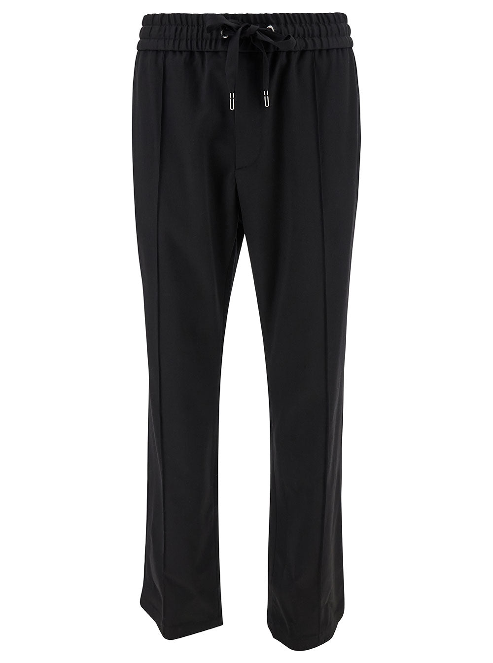 Dolce & Gabbana Men Black Sweatpants With Drawstring In Wool Blend Man
