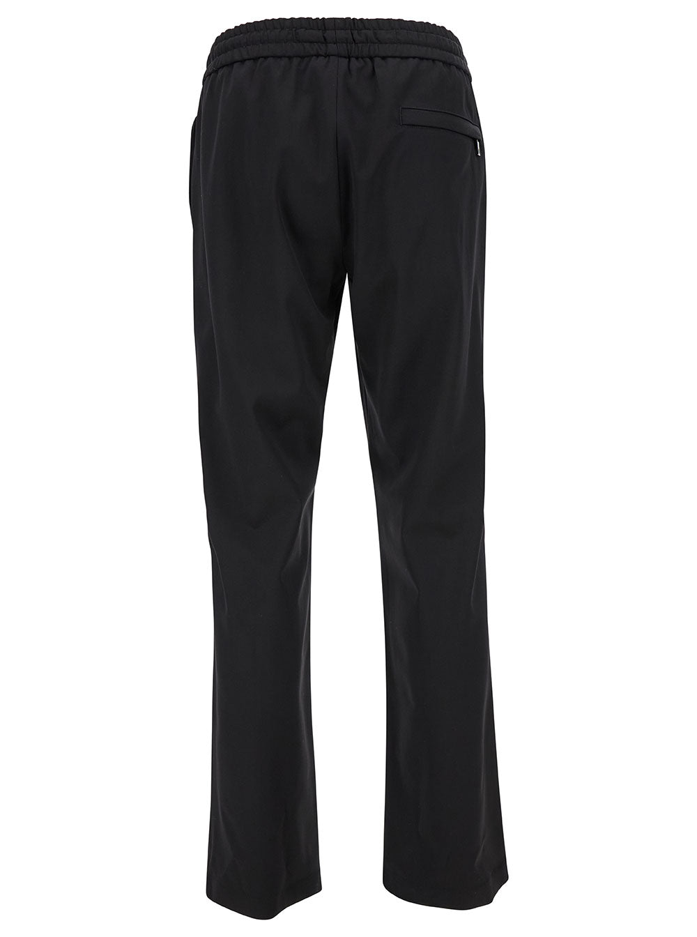 Dolce & Gabbana Men Black Sweatpants With Drawstring In Wool Blend Man