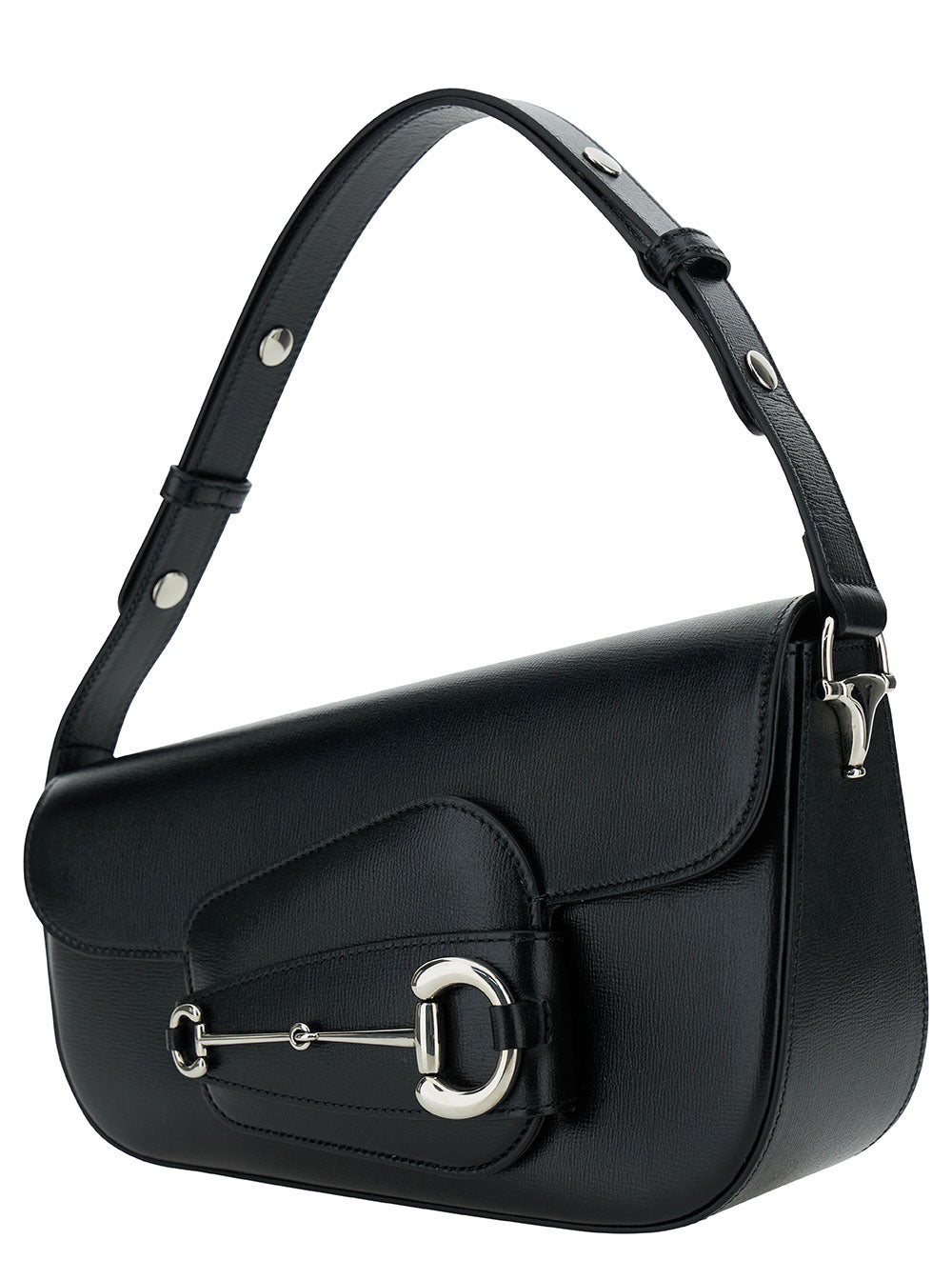 Gucci Women 'Gucci Horsebit 1955 Small' Black Shoulder Bag With Horsebit Detail In Leather Woman GUCCI
