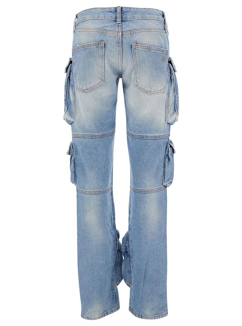 The Attico Women 'Essie' Light Blue Fitted Jeans With Cargo Pockets In Denim Woman THE ATTICO