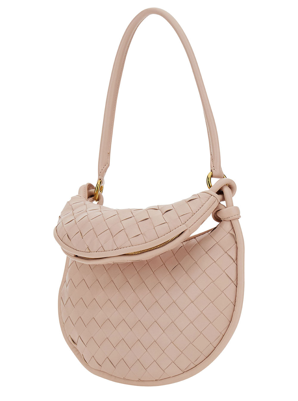 Bottega Veneta Women 'Small Gemelli' Pink Shoulder Bag With Intrecciato Motif In Leather Woman BOTTEGA VENETA