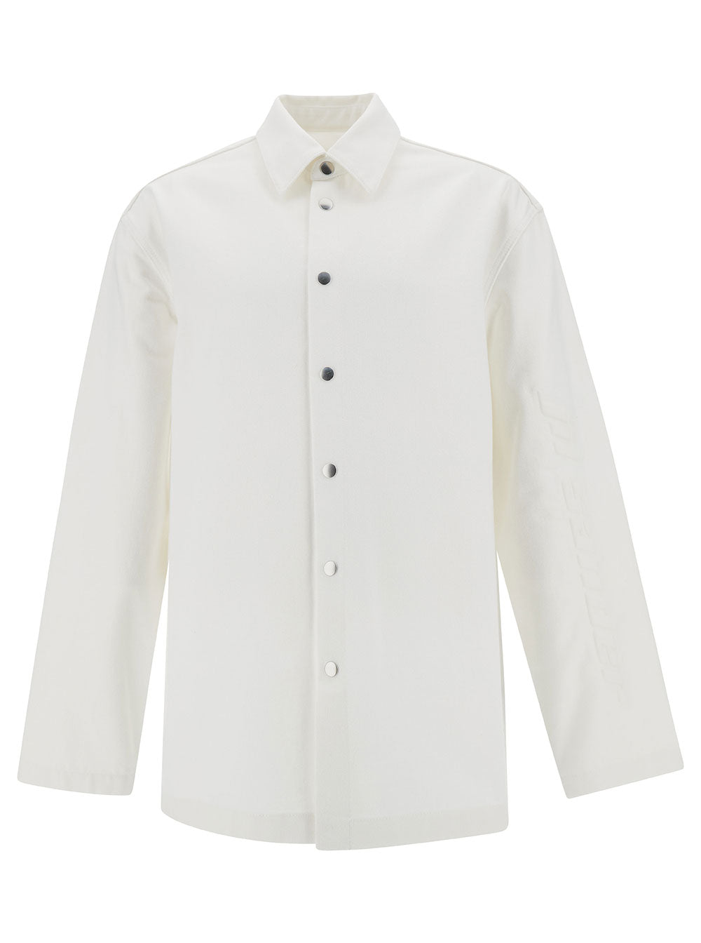 Jil Sander Men White Shirt With Embossed Logo In Denim Man JIL SANDER