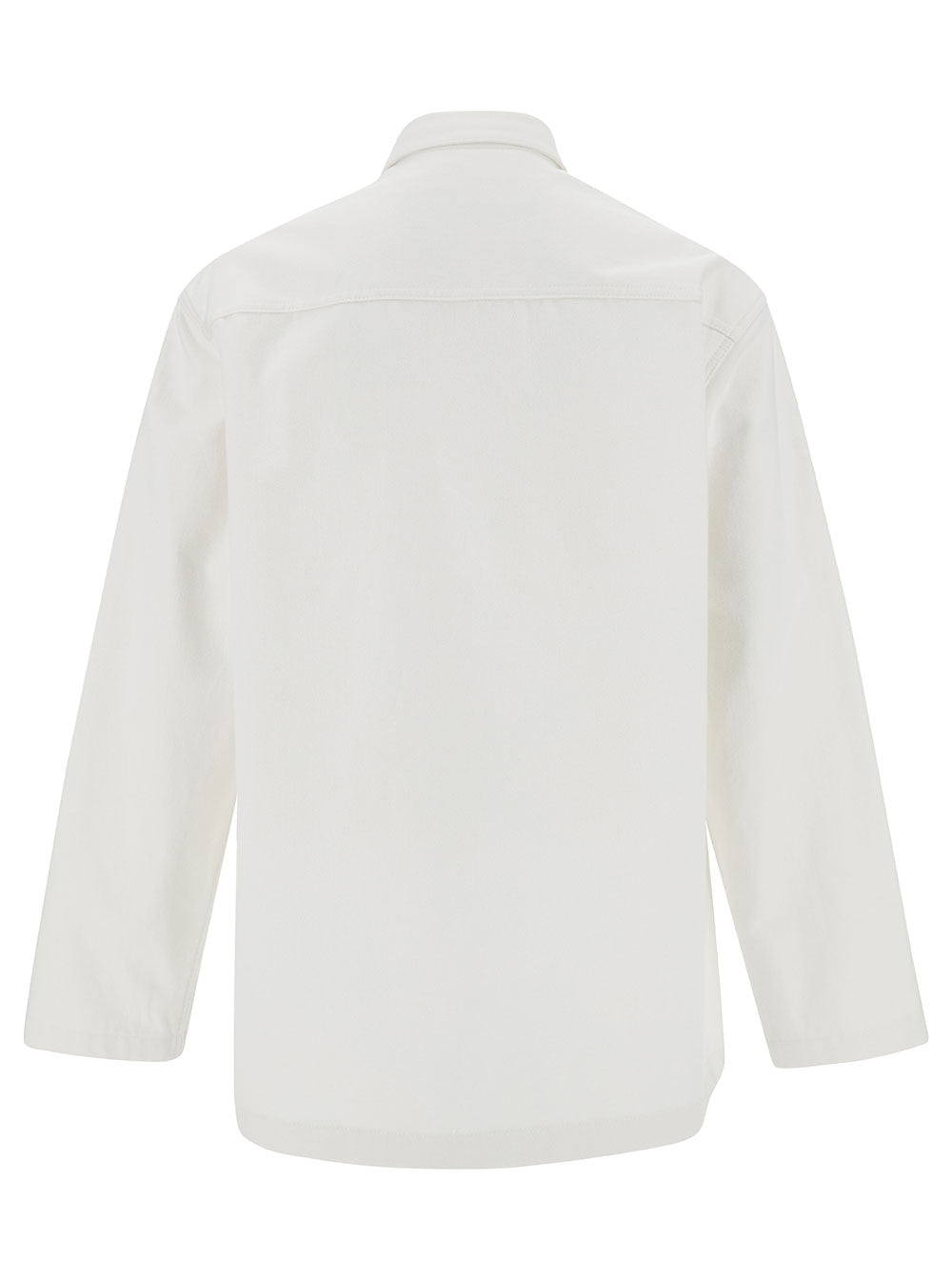Jil Sander Men White Shirt With Embossed Logo In Denim Man JIL SANDER