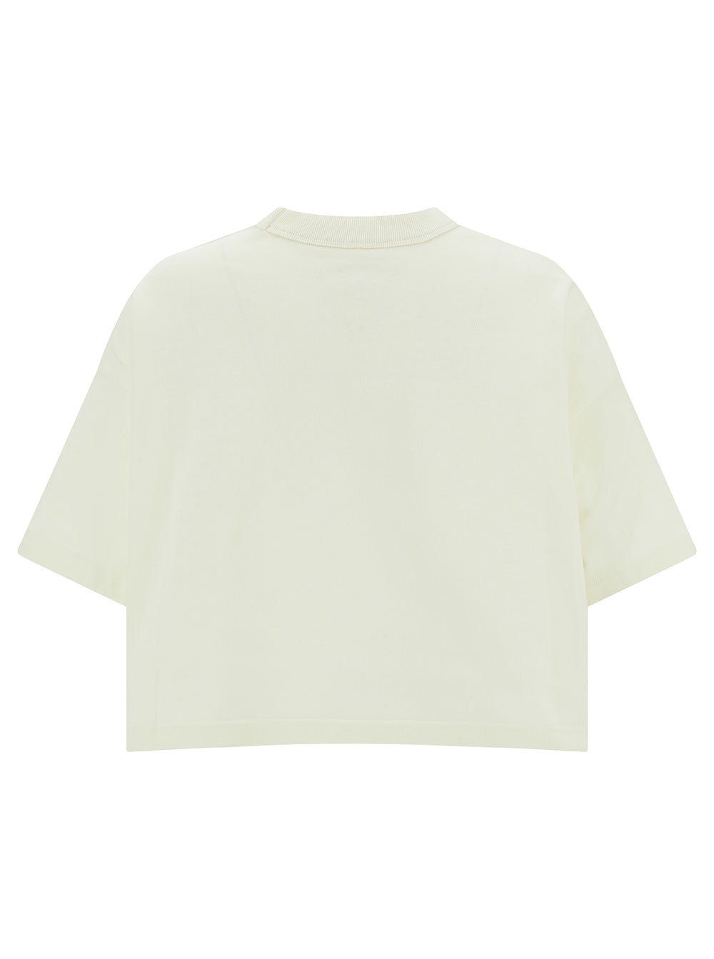 Bottega Veneta Women White Crop T-Shirt With Patch Pockets In Cotton Woman BOTTEGA VENETA