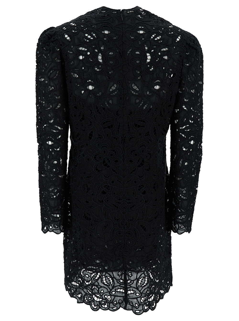 Isabel Marant Women 'Daphne' Mini Black Dress With Flower Embroidery In Guipure Woman ISABEL MARANT