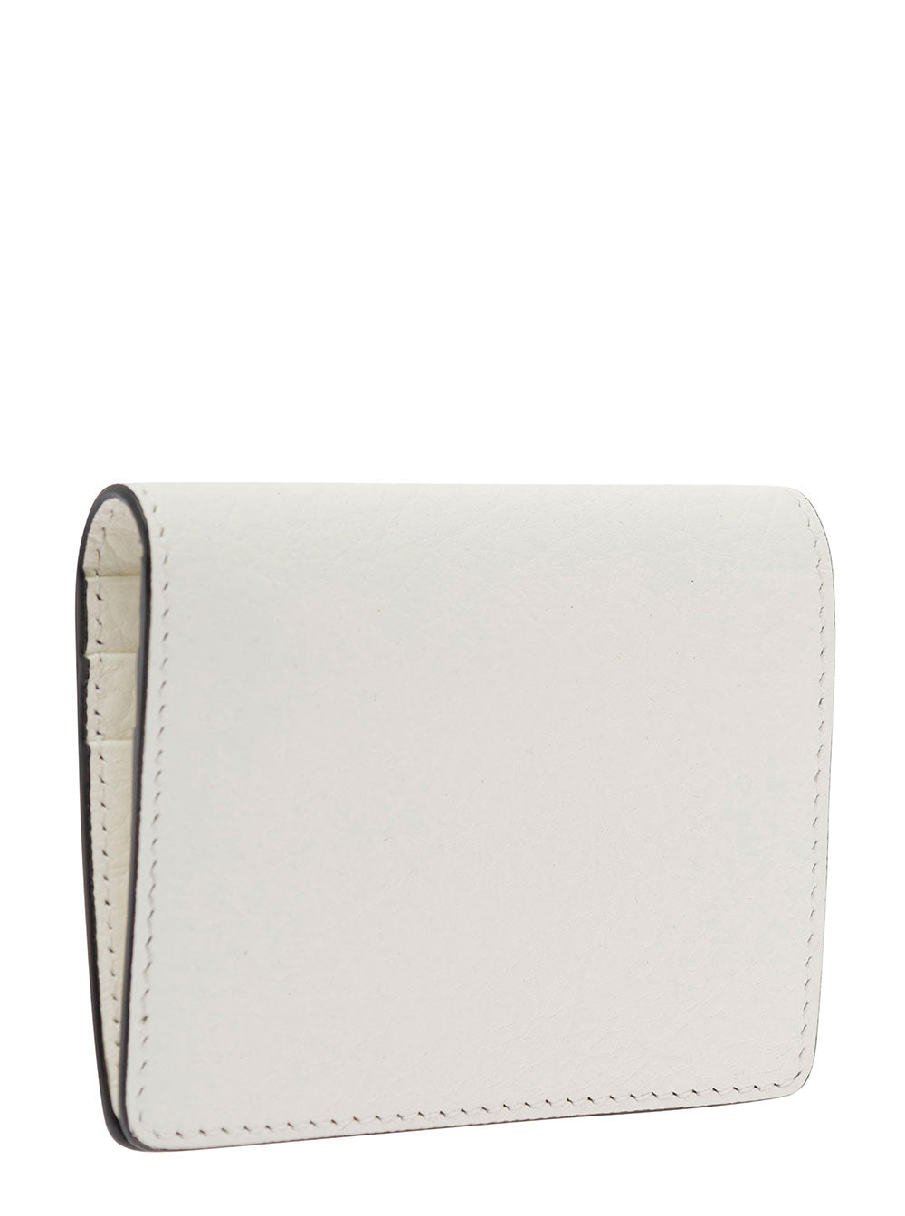 Acne Studios Men White Card-Holder With Embossed Logo In Hammered Leather Man ACNE STUDIOS
