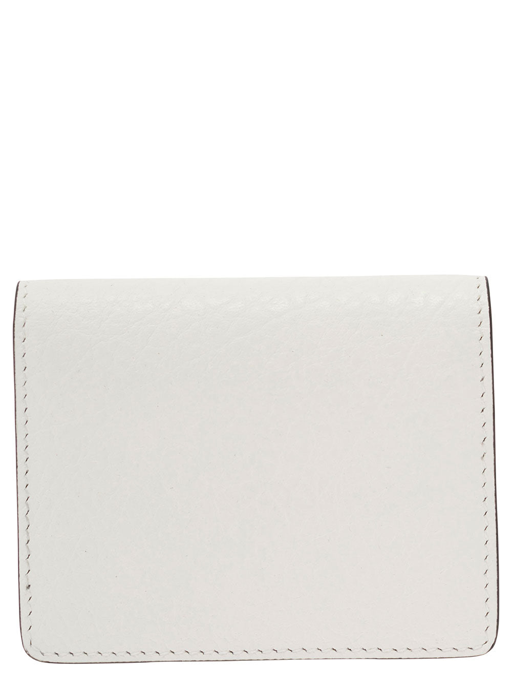 Acne Studios Men White Card-Holder With Embossed Logo In Hammered Leather Man ACNE STUDIOS