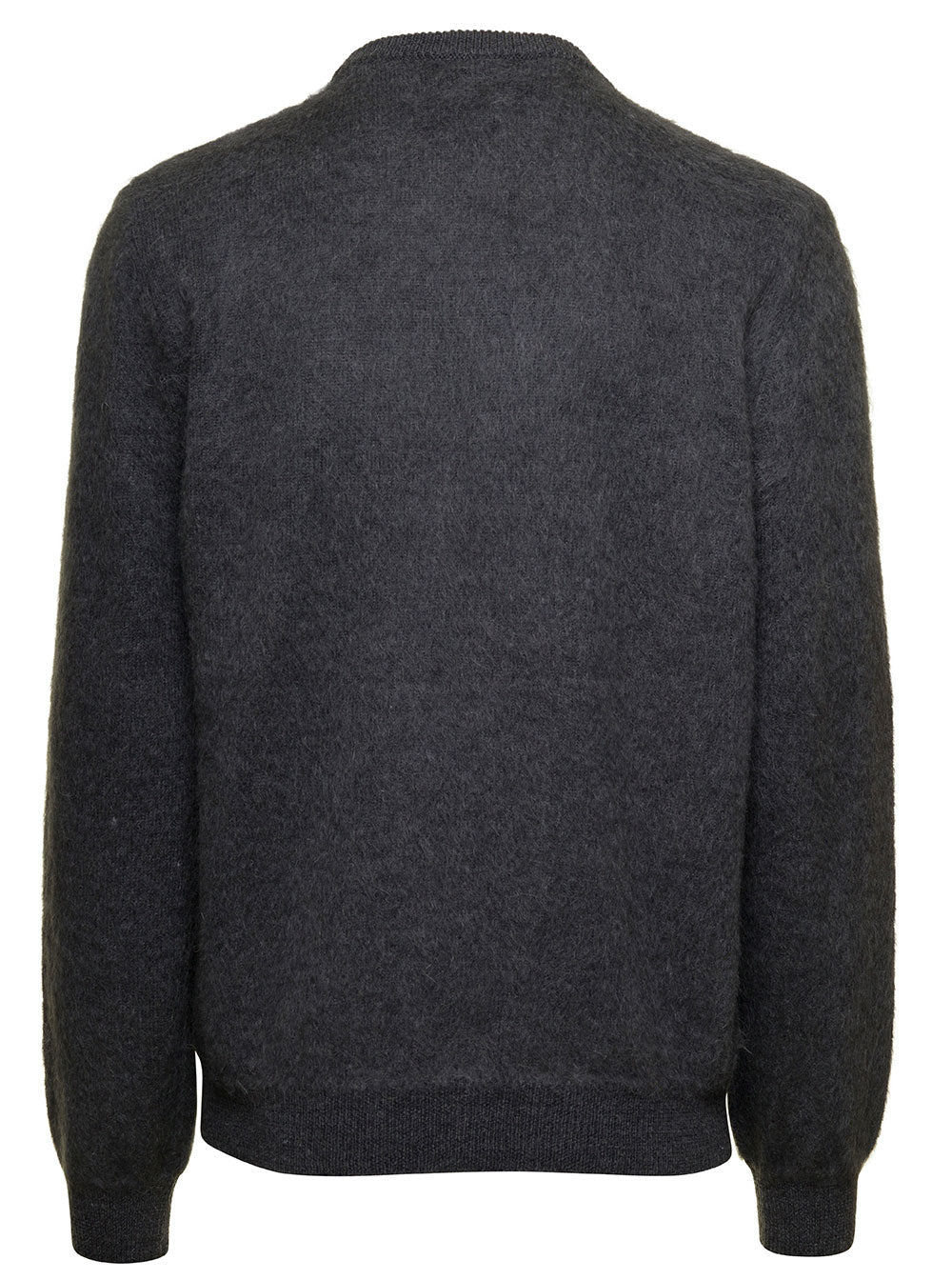 Fendi Men Grey Sweater With Jacquard Ff Motif In Wool Man FENDI