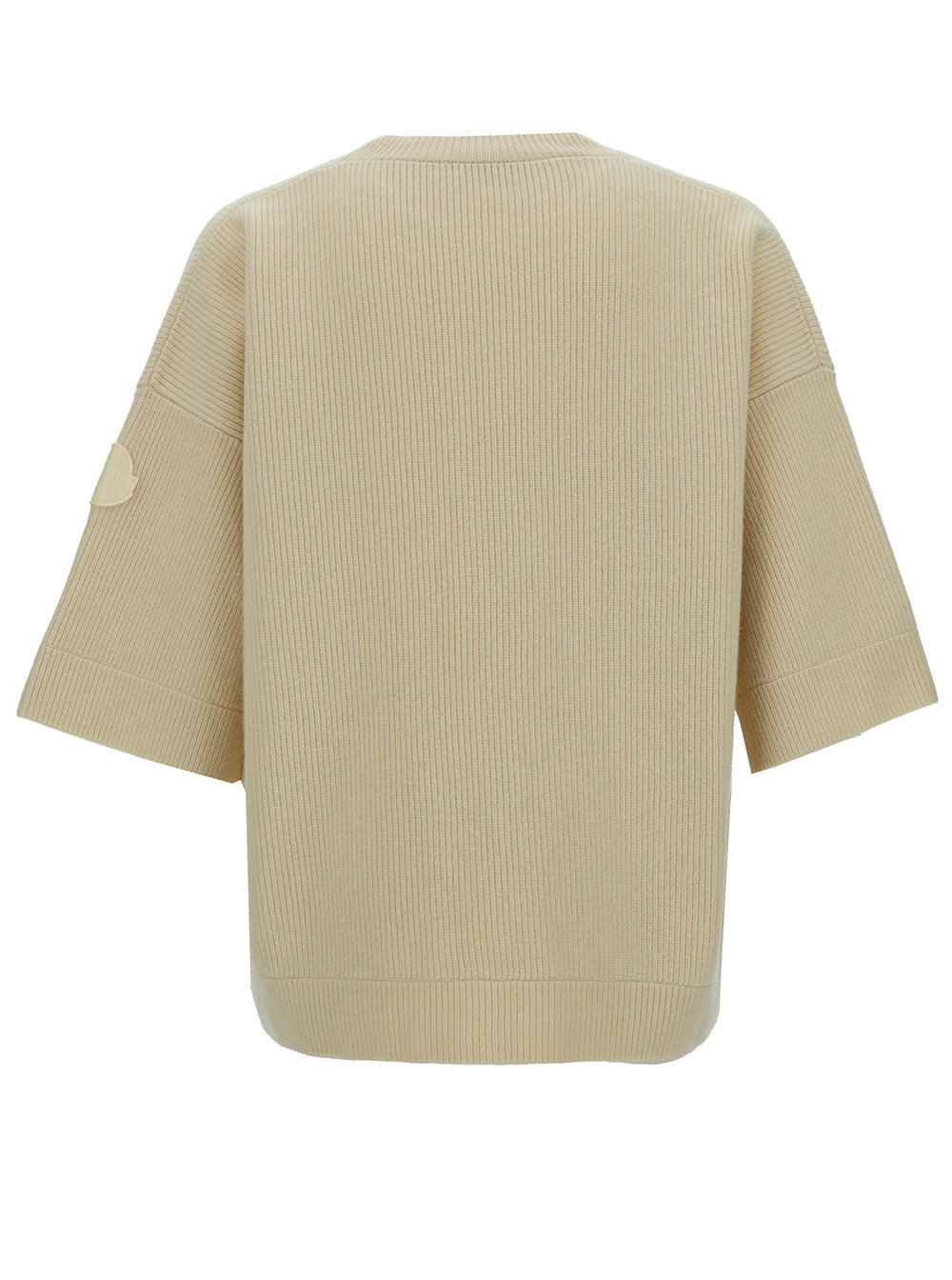 Moncler Genius Men Beige Ribbed Sweater With Moncler X Roc Nation By Jay-Z Patch In Wool Man MONCLER GENIUS