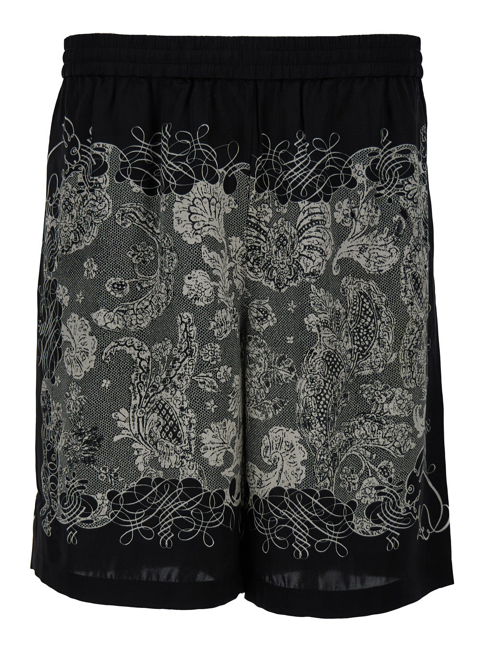 Acne Studios Men White & Black All-Over Graphic Print Sport Shorts In Viscose Man ACNE STUDIOS