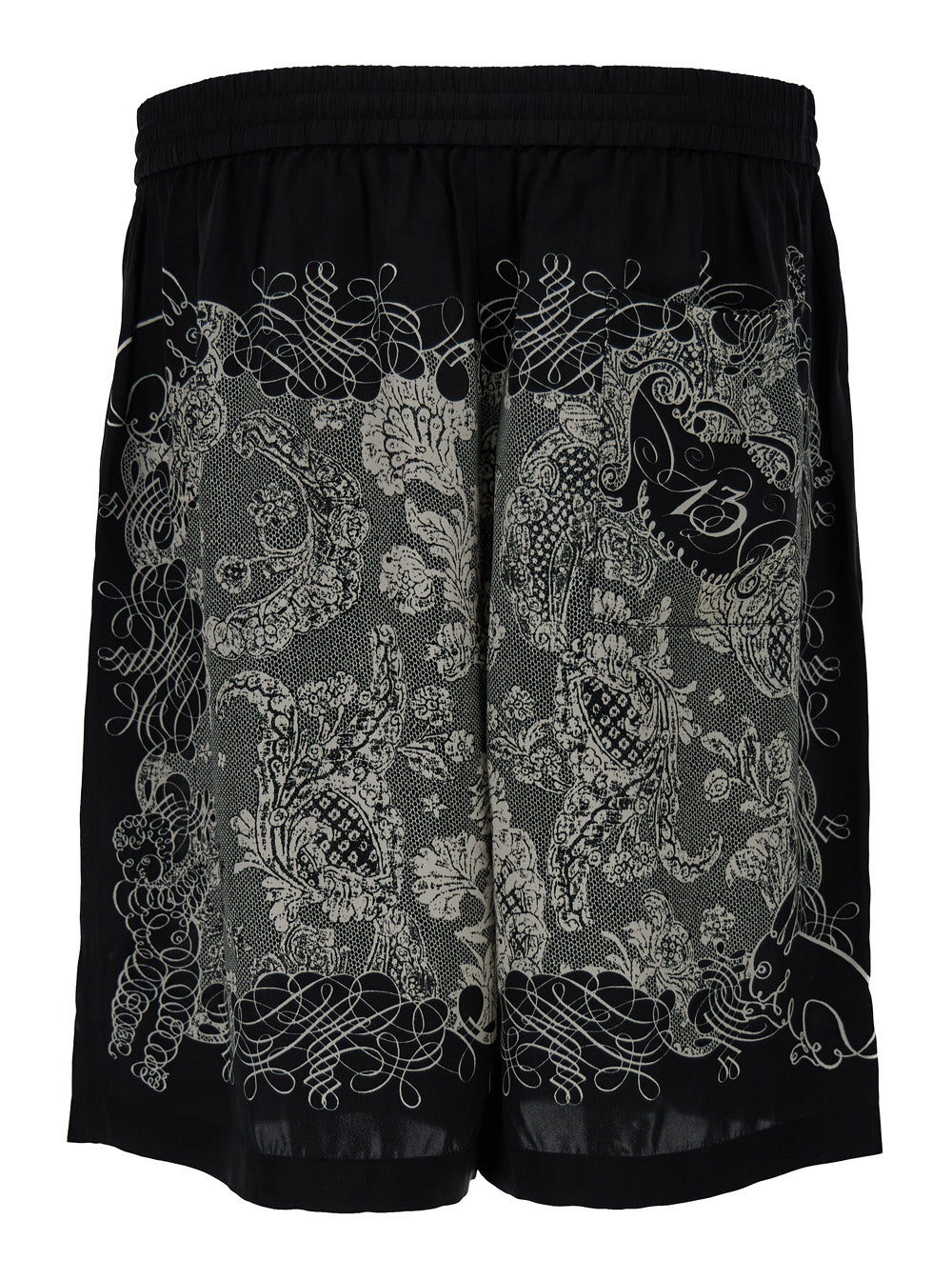 Acne Studios Men White & Black All-Over Graphic Print Sport Shorts In Viscose Man ACNE STUDIOS