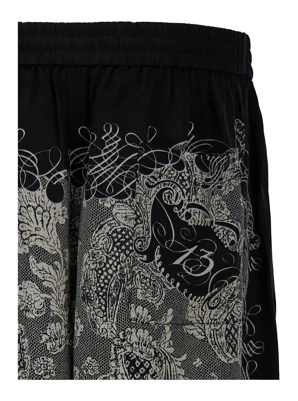 Acne Studios Men White & Black All-Over Graphic Print Sport Shorts In Viscose Man ACNE STUDIOS